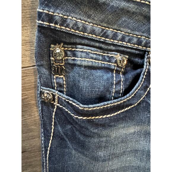 Miss‎ Me Boot Cut Jeans Thick Stich Low Rise Size 32 - Picture 3 of 8
